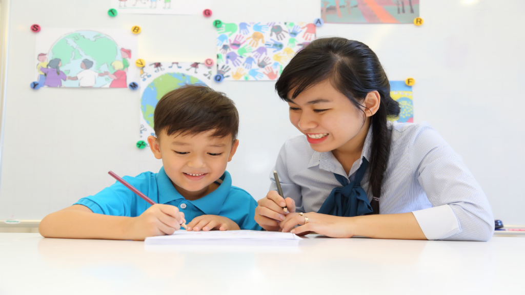 Giai đoạn đầu trong lộ trình dạy tiếng Anh cho trẻ em nhằm mục đích để bé nhận diện từ ngữ đơn giản về chủ đề chào hỏi, màu sắc